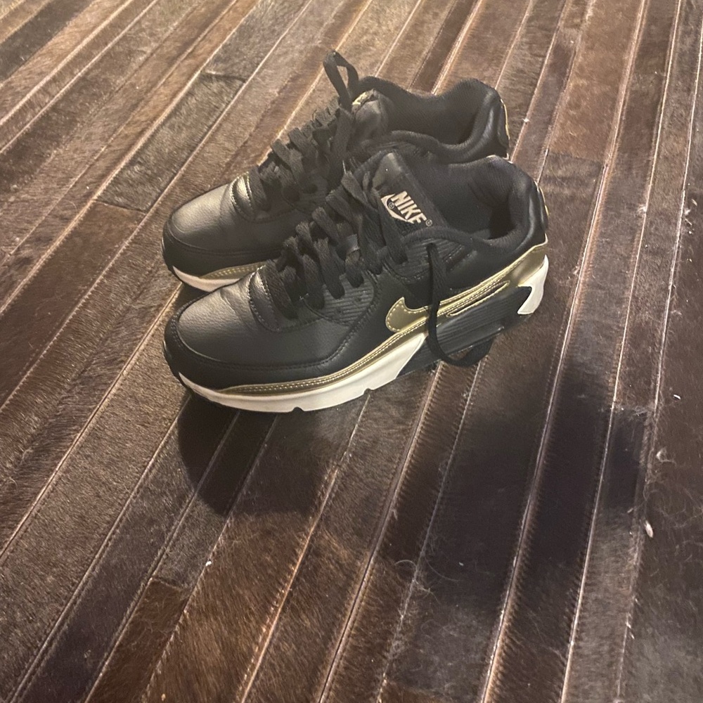 Nike Black and Gold Low-Top Sneakers